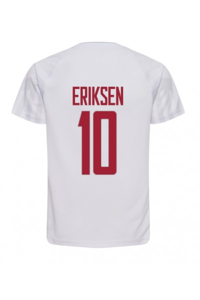 Tanska Christian Eriksen #10 Jalkapallovaatteet Vieraspaita MM-kisat 2022 Lyhythihainen
